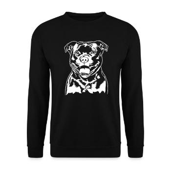 Staffordshire Bull Terrier Portrait Chiens Wilsigns - Sweat-shirt Unisexe - noir - Devant - Alina (178cm) & Michal (187cm)
