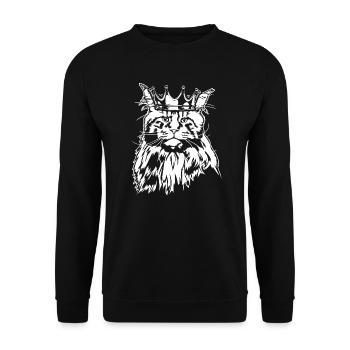 Maine Coon Crown Cat Cats Wilsigns - Unisex Sweatshirt - black - Front - Alina (178cm) & Michal (187cm)
