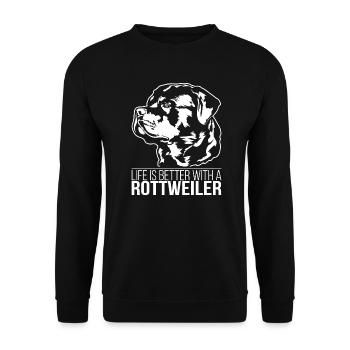 La vie de Rottweiler est meilleure Chiens Wilsigns - Sweat-shirt Unisexe - noir - Devant - Alina (178cm) & Michal (187cm)