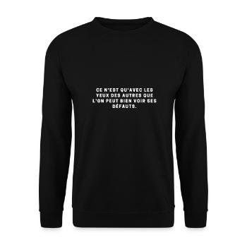proverbe ,leçon, vie, sagesse - Sweat-shirt Unisexe - noir - Devant - Alina (178cm) & Michal (187cm)