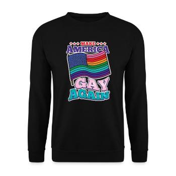 LGBT LGBTQ Regenbogen Schwul Lesbisch Geschenk - Unisex Pullover - Schwarz - Vorne - Alina (178cm) & Michal (187cm)