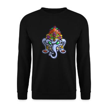 Indischer Elefant - Unisex Pullover - Schwarz - Vorne - Alina (178cm) & Michal (187cm)