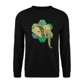 Elephant animal welfare - Unisex Sweatshirt - black - Front - Alina (178cm) & Michal (187cm)