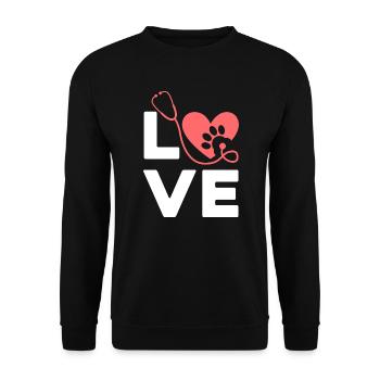 LOVE - Vet - Unisex Sweatshirt - black - Front - Alina (178cm) & Michal (187cm)