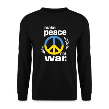 Make peace not war Stop Putin in Ukraine - Unisex Pullover - Schwarz - Vorne - Alina (178cm) & Michal (187cm)