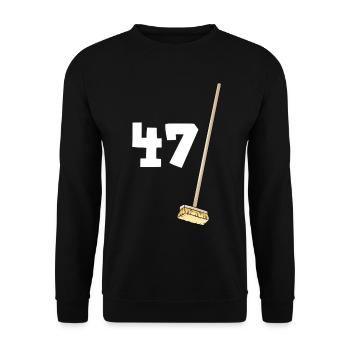 47 brooms Birthday 47 years Man or woman - Unisex Sweatshirt - black - Front - Alina (178cm) & Michal (187cm)