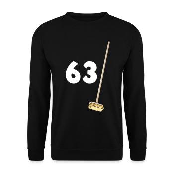 63 balais Anniversaire Papy ou Mamie - Sweat-shirt Unisexe - noir - Devant - Alina (178cm) & Michal (187cm)