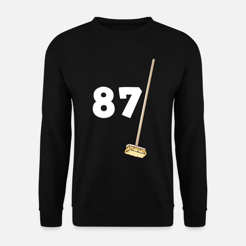 87 Geburtstag Besen Humor Opa und Oma - Unisex Pullover - Schwarz
