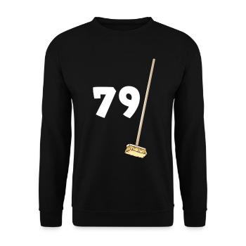 79 balais Anniversaire Mamie Et Papi - Sweat-shirt Unisexe - noir - Devant - Alina (178cm) & Michal (187cm)