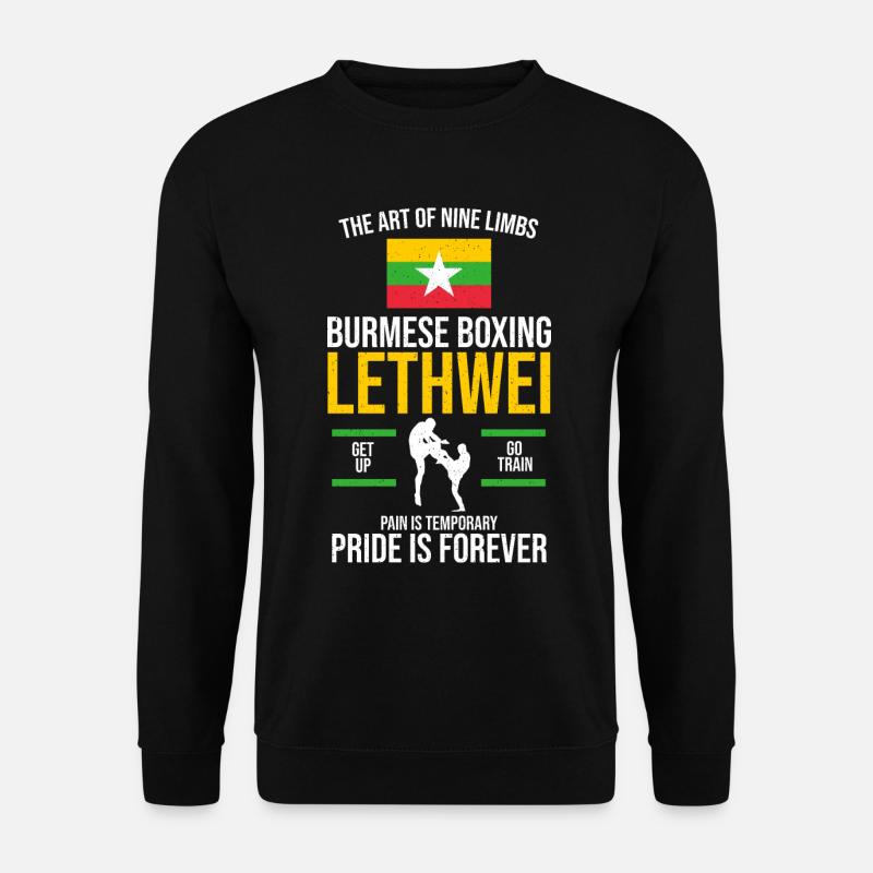 Lethwei burmesisches Geschenk - Unisex Pullover - Schwarz