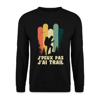 J'peux pas j'ai trail - Sweat-shirt Unisexe - noir - Devant - Alina (178cm) & Michal (187cm)
