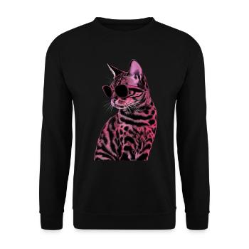 Bengalkatze-Sonnenbrille Geschenk - Unisex Pullover - Schwarz - Vorne - Alina (178cm) & Michal (187cm)