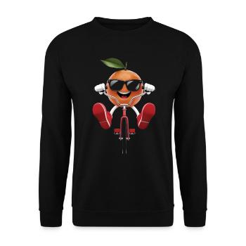 Mandarin Radfahren auf dem Fahrrad Geschenk - Unisex Pullover - Schwarz - Vorne - Alina (178cm) & Michal (187cm)