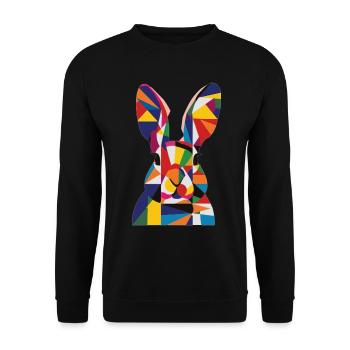 Kaninchen - Unisex Pullover - Schwarz - Vorne - Alina (178cm) & Michal (187cm)