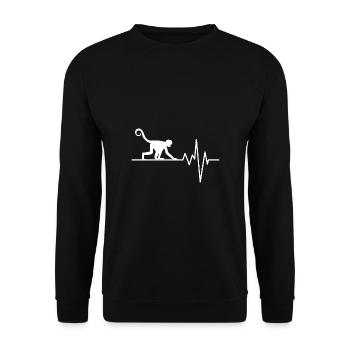 Affe - Unisex Pullover - Schwarz - Vorne - Alina (178cm) & Michal (187cm)