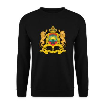 Morocco emblem t-shirt - Unisex Sweatshirt - black - Front - Alina (178cm) & Michal (187cm)