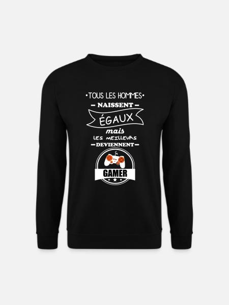 hommes gamer, cadeau gaming, geek, nerd - Sweat-shirt Unisexe - noir