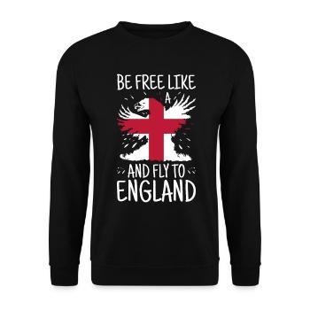 England Flag Vintage English Flag Used Look - Unisex Sweatshirt - black - Front - Alina (178cm) & Michal (187cm)