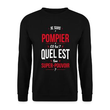 Je suis pompier - Super-pouvoir - Sweat-shirt Unisexe - noir - Devant - Alina (178cm) & Michal (187cm)