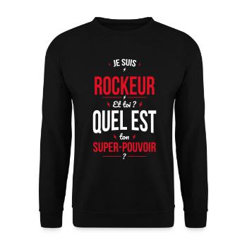 Je suis rockeur - Super-pouvoir - Sweat-shirt Unisexe - noir - Devant - Alina (178cm) & Michal (187cm)