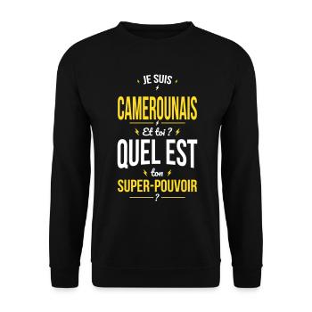 Je suis Camerounais - Super-pouvoir - Humour - Sweat-shirt Unisexe - noir - Devant - Alina (178cm) & Michal (187cm)