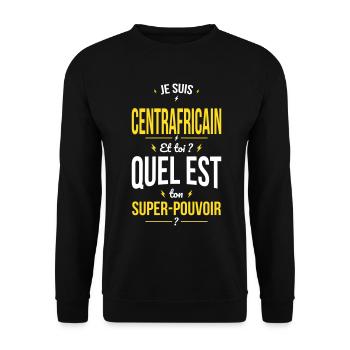 Je suis Centrafricain - Super-pouvoir - Humour - Sweat-shirt Unisexe - noir - Devant - Alina (178cm) & Michal (187cm)