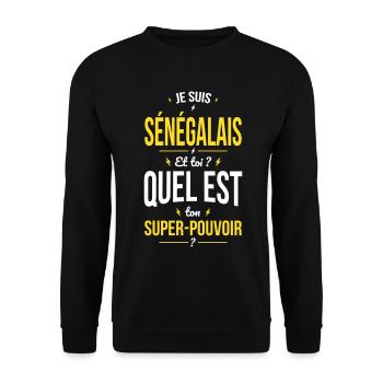 Je suis Sénégalais - Super-pouvoir - Cadeau Humour - Sweat-shirt Unisexe - noir - Devant - Alina (178cm) & Michal (187cm)