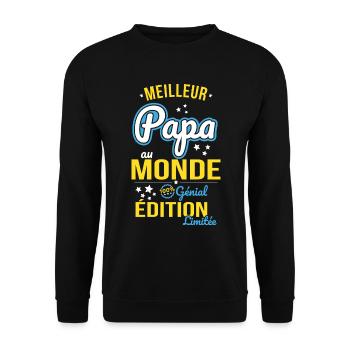 Best Dad in the World - 100% awesome - Unisex Sweatshirt - black - Front - Alina (178cm) & Michal (187cm)