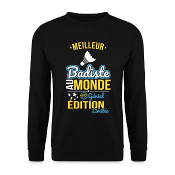 Meilleur Badiste au monde - 100% génial - Sweat-shirt Unisexe - noir - Devant - Alina (178cm) & Michal (187cm)