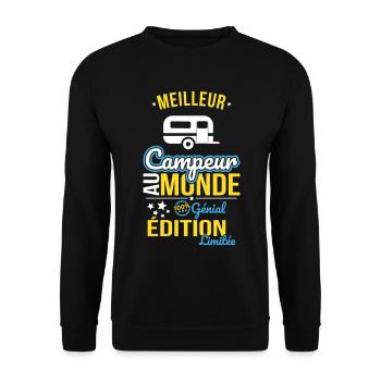 World's Best Camper - 100% Awesome - Unisex Sweatshirt - black - Front - Alina (178cm) & Michal (187cm)