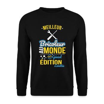 World's Best Handyman – 100% Awesome - Unisex Sweatshirt - black - Front - Alina (178cm) & Michal (187cm)