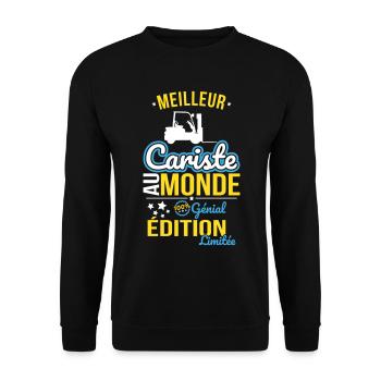 Meilleur Cariste au monde - 100% génial - Sweat-shirt Unisexe - noir - Devant - Alina (178cm) & Michal (187cm)