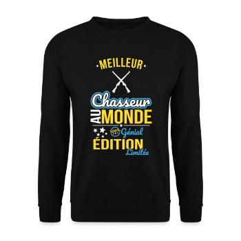 World's Best Hunter - 100% Awesome - Unisex Sweatshirt - black - Front - Alina (178cm) & Michal (187cm)