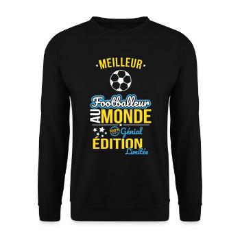 Best Footballer in the World - 100% Awesome - Unisex Sweatshirt - black - Front - Alina (178cm) & Michal (187cm)