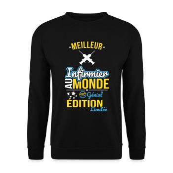 World's Best Nurse - 100% Awesome - Unisex Sweatshirt - black - Front - Alina (178cm) & Michal (187cm)