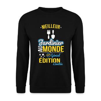 Der beste Gärtner der Welt - 100% genial - Unisex Pullover - Schwarz - Vorne - Alina (178cm) & Michal (187cm)