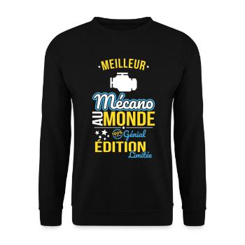 Meilleur Mécano au monde - 100% génial - Sweat-shirt Unisexe - noir - Devant - Alina (178cm) & Michal (187cm)