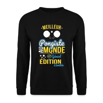 Best Table Tennis Player in the World - 100% Awesome - Unisex Sweatshirt - black - Front - Alina (178cm) & Michal (187cm)