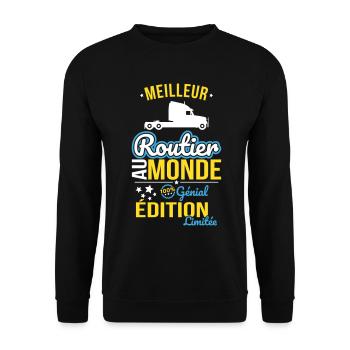 World's Best Truck Driver - 100% Awesome - Unisex Sweatshirt - black - Front - Alina (178cm) & Michal (187cm)