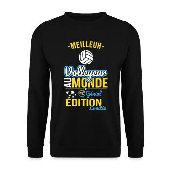 Meilleur Volleyeur au monde - 100% génial - Sweat-shirt Unisexe - noir - Devant - Alina (178cm) & Michal (187cm)