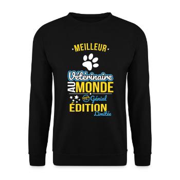 Meilleur Vétérinaire au monde - 100% génial - Sweat-shirt Unisexe - noir - Devant - Alina (178cm) & Michal (187cm)