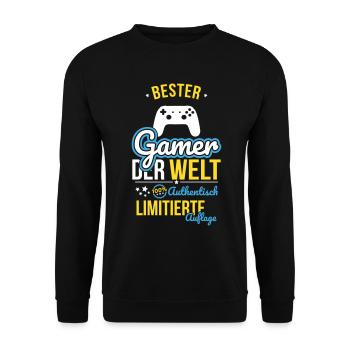 Best Gamer in the World - 100% Authentic - Unisex Sweatshirt - black - Front - Alina (178cm) & Michal (187cm)