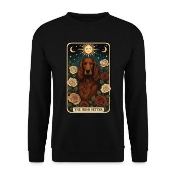 Irish Setter - Unisex Pullover - Schwarz - Vorne - Alina (178cm) & Michal (187cm)