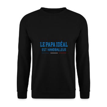 Cadeau papa idéal handballeur - Sweat-shirt Unisexe - noir - Devant - Alina (178cm) & Michal (187cm)