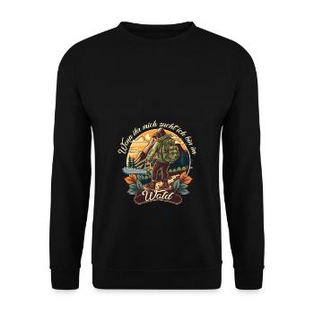 I'm in the forest, forest worker, forester, gentleman - Unisex Sweatshirt - black - Front - Alina (178cm) & Michal (187cm)