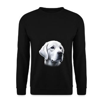 Labrador Retriever blanc yeux bleus - Sweat-shirt Unisexe - noir - Devant - Alina (178cm) & Michal (187cm)