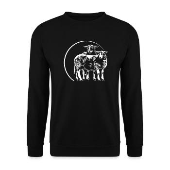 SHEEP Sheep Sheep Animal Shepherd Wilsigns - Unisex Sweatshirt - black - Front - Alina (178cm) & Michal (187cm)