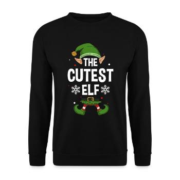 Elfe de cadeau de Noël de famille assorti de groupe - Sweat-shirt Unisexe - noir - Devant - Alina (178cm) & Michal (187cm)