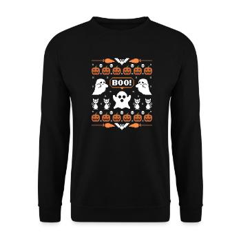 Halloween 8-Bit - Unisex Sweatshirt - black - Front - Alina (178cm) & Michal (187cm)