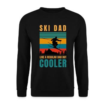 Ski Papa wie normaler Papa, aber cooler - Unisex Pullover - Schwarz - Vorne - Alina (178cm) & Michal (187cm)